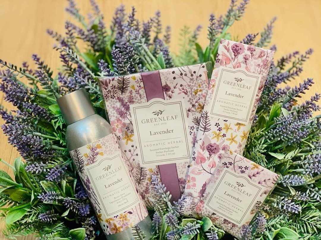 KIT 2 SACHÊ E SPRAY E 1 OLEO AROMATIZADOR GREENLEAF LAVENDER