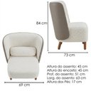 Ver imagem 3 de Poltrona Decorativa Verso Pes Madeira Boucle e Courino Tce 1010 Tcs 726 Moll