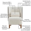 Ver imagem 4 de Poltrona Decorativa Verso Pes Madeira Boucle e Courino Tce 1010 Tcs 726 Moll
