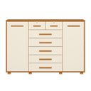 Ver imagem 3 de Cômoda Fontana 7 Gavetas Cinamomo/off White - Abz