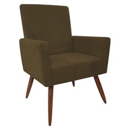 Cadeira Poltrona para Sala Nina Confortável e Reforçada Veludo Marrom - 1