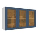 Ver imagem 1 de Armário Aéreo 120cm Portas de Vidro Reflecta Cozinha Aurora Cor:branco com Azul