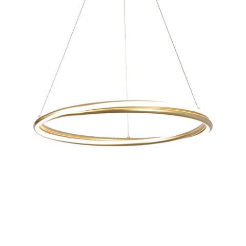 Lustre Pendente Nordecor Euni 2871 60cm Dourado Fosco Led Bivolt