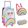 Kit Mochila Infantil Gatinha Rainbow com Orelhinhas Fofa Denlex Kt1450 - 1