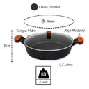 Ver imagem 3 de Frigideira Granito Preto Gourmet Antiaderente Javali Am 30cm