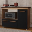Ver imagem 2 de Balcao para Cooktop 5 Bocas 3p 114 Cm Ana Savana Preto Mobbs