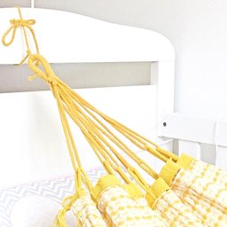 Rede de Dormir para Berço de Bebê 100% Algodão Várias Cores:amarela - 4