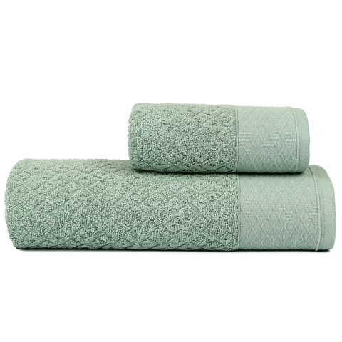 Kit 2 Peças Toalha de Banho Capri Atlântica 100% Algodão Banhão Cor:verde Sutil