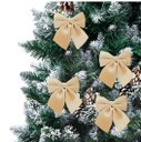 Ver imagem 2 de Kit 4 Laços Decorativos Veludo Dourado Palha Natal 12x13cm - Magizi