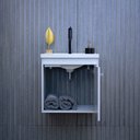 Ver imagem 3 de Gabinete Armário para Banheiro 40cm Mdf com Cuba - Veneto Branco