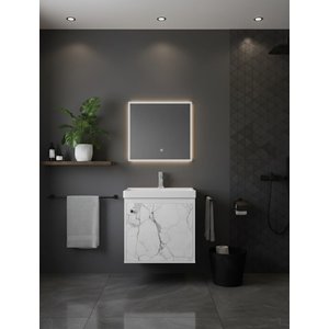 Gabinete Armário para Banheiro 40cm Mdf com Cuba - Veneto Branco