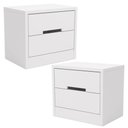Ver imagem 1 de Kit 02 Mesas de Cabeceira 2 Gavetas 54 Cm S822 Branco Kappesberg
