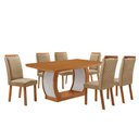 Ver imagem 6 de Conjunto de Jantar Milena 6 Lugares Tampo MDF Cadeiras Lorena Off White 180cm Moderna