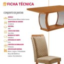Ver imagem 3 de Conjunto de Jantar Milena 6 Lugares Tampo MDF Cadeiras Lorena Off White 180cm Moderna