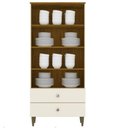 Ver imagem 7 de Cristaleira 02 Portas Com Vidro 02 Gavetas Liz Henn Off White Com Nature