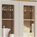 Ver imagem 5 de Cristaleira 02 Portas Com Vidro 02 Gavetas Liz Henn Off White Com Nature