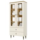 Ver imagem 6 de Cristaleira 02 Portas Com Vidro 02 Gavetas Liz Henn Off White Com Nature