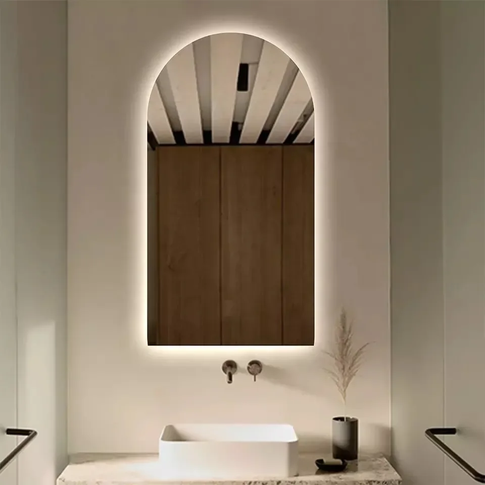 Ver imagem 1 de Espelho Orgânico Decorativo Lapidado com Led 90x60 Cm E13 para Sala, Quarto, Banheiro, 3000k 220v