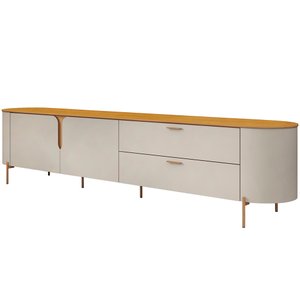 Rack para Sala de Estar Tv 75 Pol Orgânico Dion D05 Bali Cedro - Lyam Decor