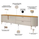 Ver imagem 4 de Rack para Sala de Estar Tv 75 Pol Orgânico Dion D05 Bali Cedro - Lyam Decor