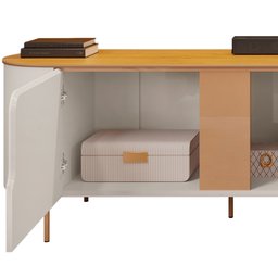 Rack para Sala de Estar Tv 75 Pol Orgânico Dion D05 Bali Cedro - Lyam Decor - 9
