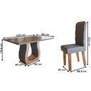 Ver imagem 3 de Mesa de Jantar 4 Lugares Belvedere Mel/cinza/veludo Cinza - Panorama Móveis