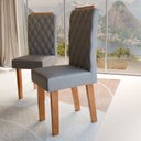 Ver imagem 5 de Mesa de Jantar 4 Lugares Belvedere Mel/cinza/veludo Cinza - Panorama Móveis