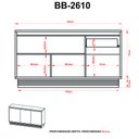 Ver imagem 3 de Buffet para Sala de Jantar 3 Portas e Gaveta Interna 1,60m Cor:marrom Claro Natural