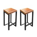 Ver imagem 1 de Kit 2 Banquetas Bistro Premium Estilo Industrial