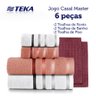 Jogo de Toalhas Teka Lumiere 6 Peças 2 Banho e 2 Rosto e 2 Piso Cor Rosa e Branco - 1