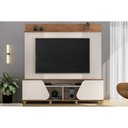 Ver imagem 1 de Rack Bancada C/ Painel P/ Tv até 70 Pol Henry 2 Porta 182x184cm Off White/freijó - Dj Móveis