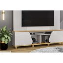 Ver imagem 6 de Rack Bancada C/ Painel P/ Tv até 70 Pol Henry 2 Porta 182x184cm Off White/freijó - Dj Móveis