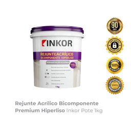 Rejunte Acrílico Bicomponente Premium Hiperliso Inkor Grafite Pote 1kg - 2