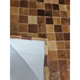 Tapete de Couro Quadriculado 2,00 X 1,50 M Caramelo - 3