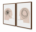 Ver imagem 7 de Kit 2 Quadros Psicologia Linhas da Mente 40x60 Moldura:tabaco
