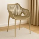 Ver imagem 2 de Kit 4 Cadeiras de Jantar Design Suits com Braços Empilhável em Polipropileno - Nude