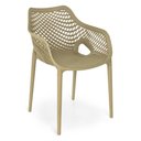 Ver imagem 3 de Kit 4 Cadeiras de Jantar Design Suits com Braços Empilhável em Polipropileno - Nude