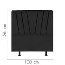 Ver imagem 2 de Cabeceira Estofada Bélgica 100cm Solteiro para Cama Colchão Box Quarto Corino Preto - Aurora Line