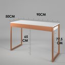 Ver imagem 4 de Mesa 2 Gavetas Escrivaninha Branca com Cobre Estudo Escritório Office Industrial 90x50cm