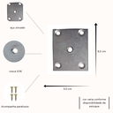 Ver imagem 5 de Kit 4 Pés Palito 25cm Cor Castanho + 4 Chapas Reta Base Fixação + Parafusos