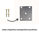 Ver imagem 6 de Kit 4 Pés Palito 25cm Cor Castanho + 4 Chapas Reta Base Fixação + Parafusos