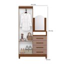 Ver imagem 3 de Guarda Roupa Cômoda New Capri 02 Portas 04 Gavetas Nogueira Capuccino - Móveis Albatroz