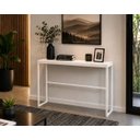 Ver imagem 4 de Mesa Jantar Aparador Bancada Alta Industrial 170x60cm Tampo Branco Pés Branco