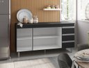 Ver imagem 2 de Gabinete Balcão P/cozinha Andreia Preto 160cm Ajl