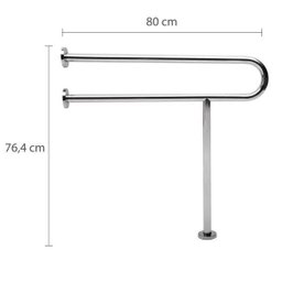 Barra de Apoio Fixa 80cm Aço Inox Astra - 3