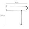 Barra de Apoio Fixa 80cm Aço Inox Astra - 3