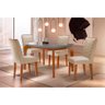 Conjunto: Mesa Sala Jantar Londrina Tampo Madeirado c/ Vidro 120cm + 4 Cadeiras Londrina Imbuia/ - 1