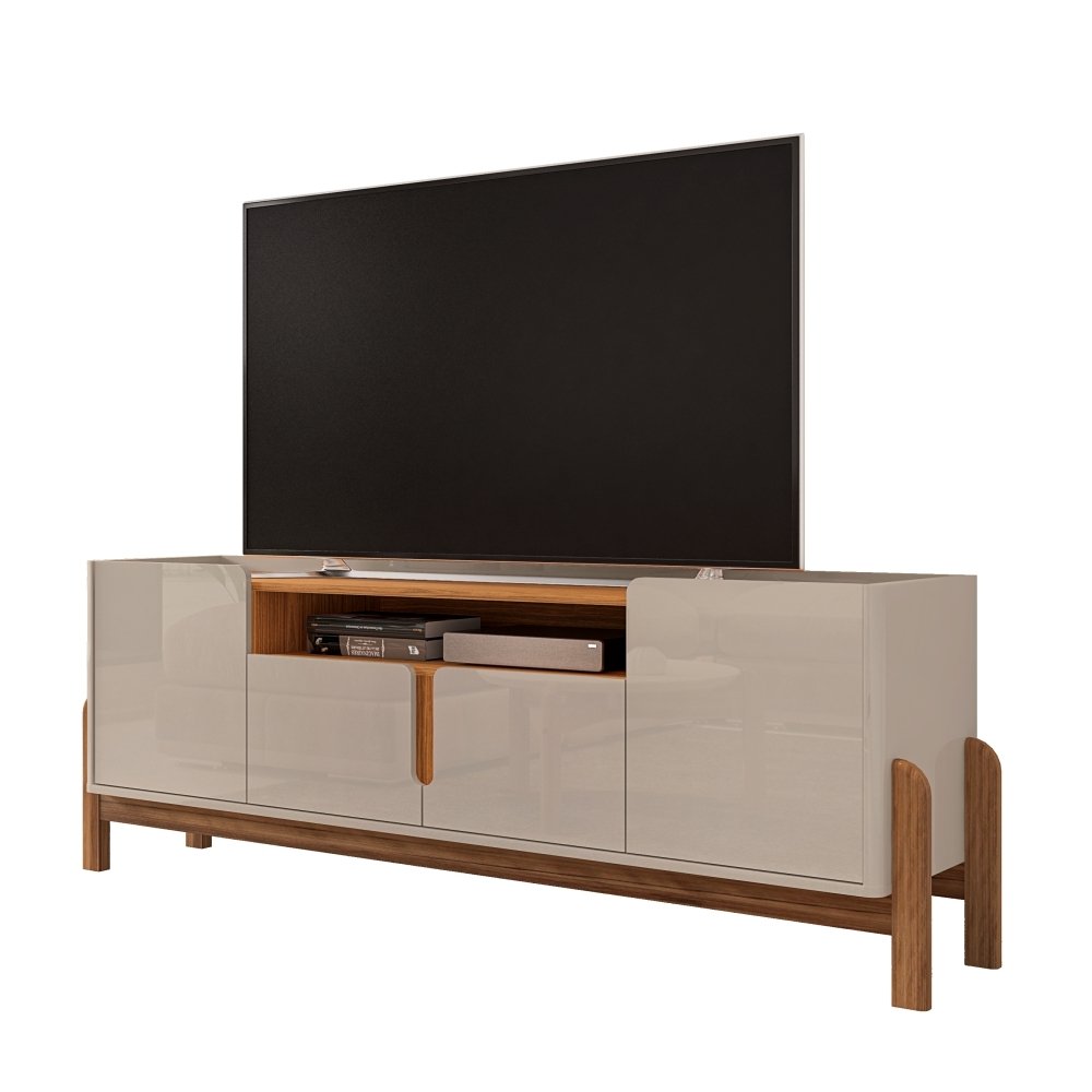 Rack para TV Belly Off White/Cedro | MadeiraMadeira