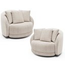 Ver imagem 1 de Kit 2 Poltronas Decorativa Giratória para Sala Kaly M22 Bouclê Branco - Mpozenato