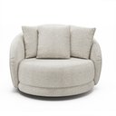 Ver imagem 3 de Kit 2 Poltronas Decorativa Giratória para Sala Kaly M22 Bouclê Branco - Mpozenato